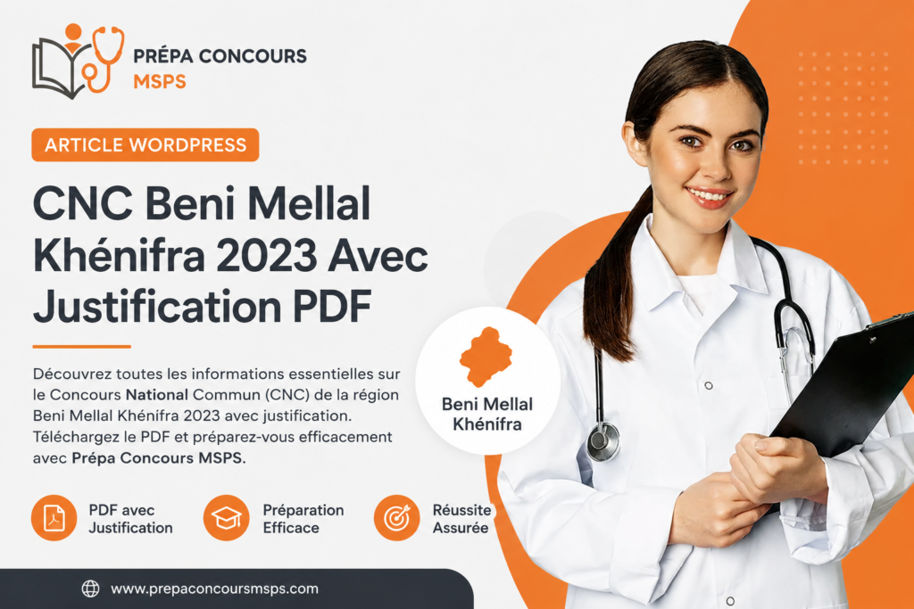 CNC Beni Mellal Khénifra 2023 Avec Justification PDF